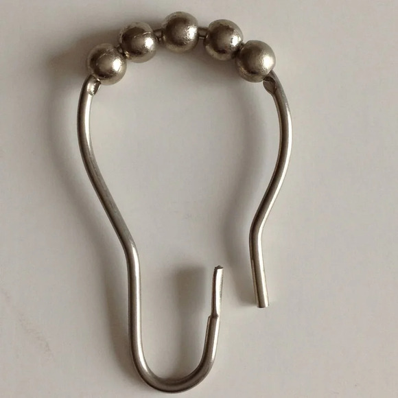Shower Curtain Hooks Silver Roller Ball Rings Pack of 12 Bathroom Accessories - Picture 3 of 3